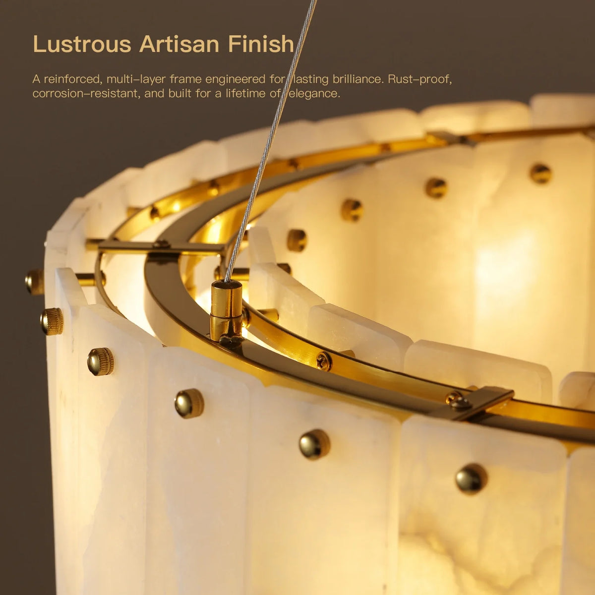 Elara Alabaster Round Chandelier product view 10