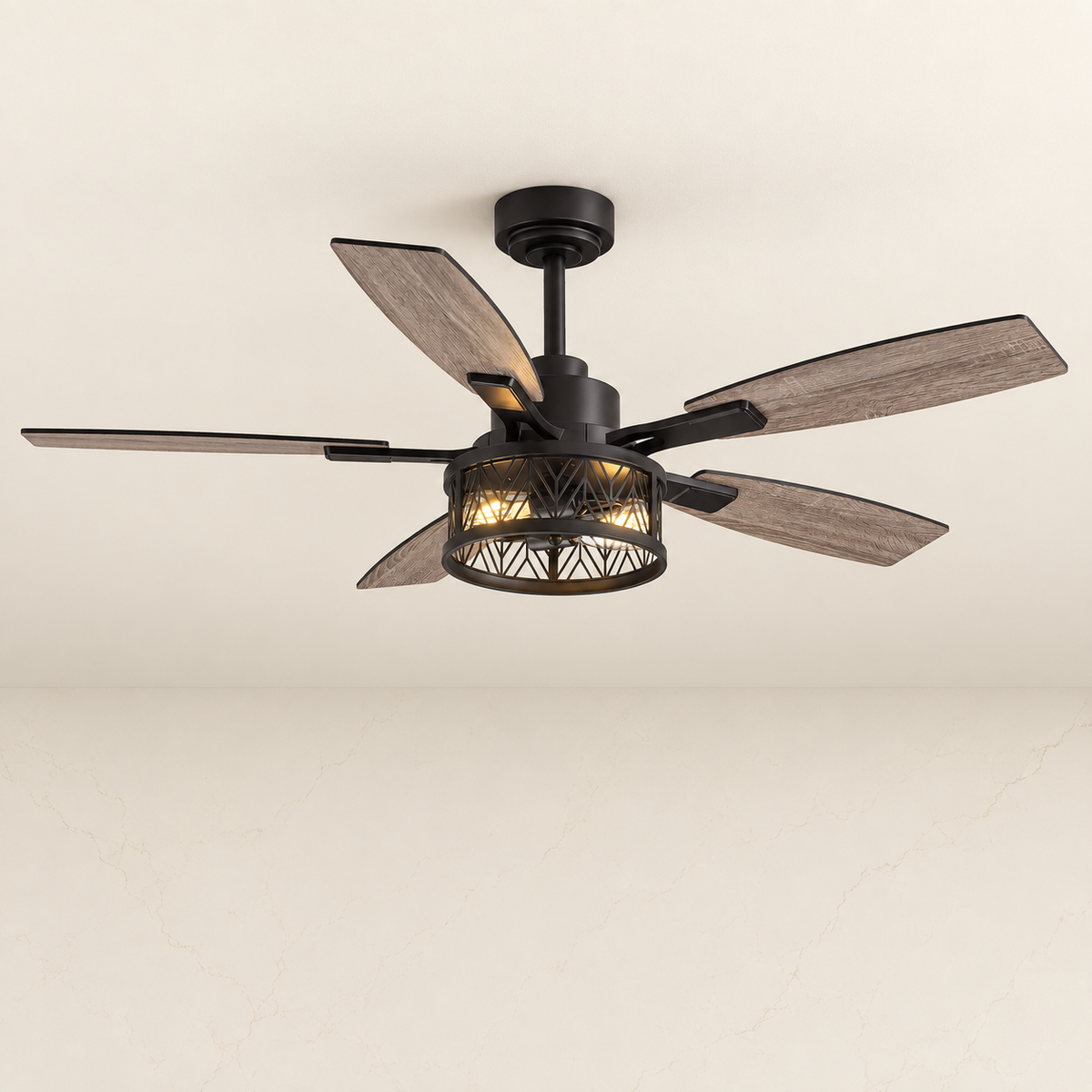 51-inch Farmhouse Ceiling Fan with LED Light