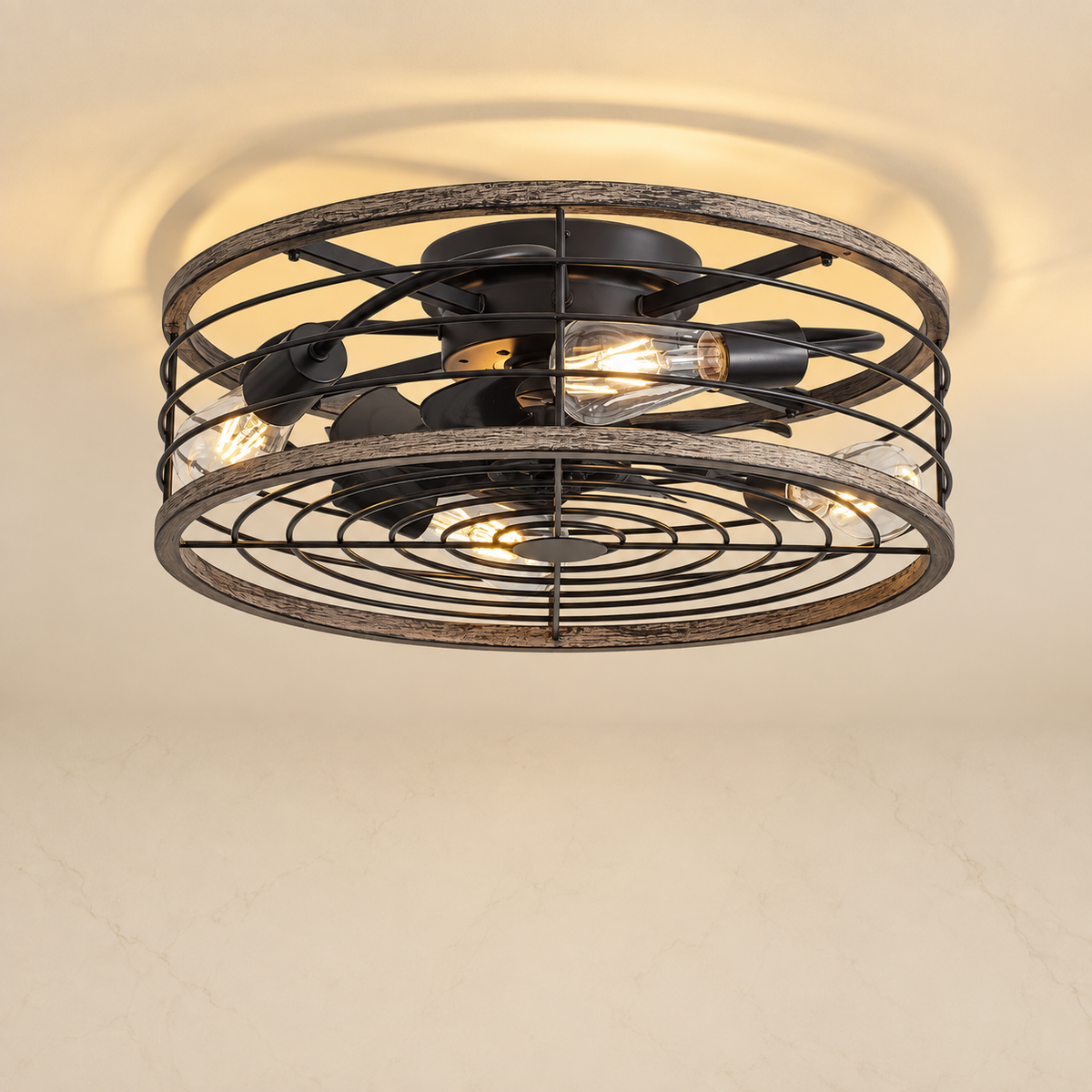 20-inch Light Blue Low-Profile Ceiling Fan