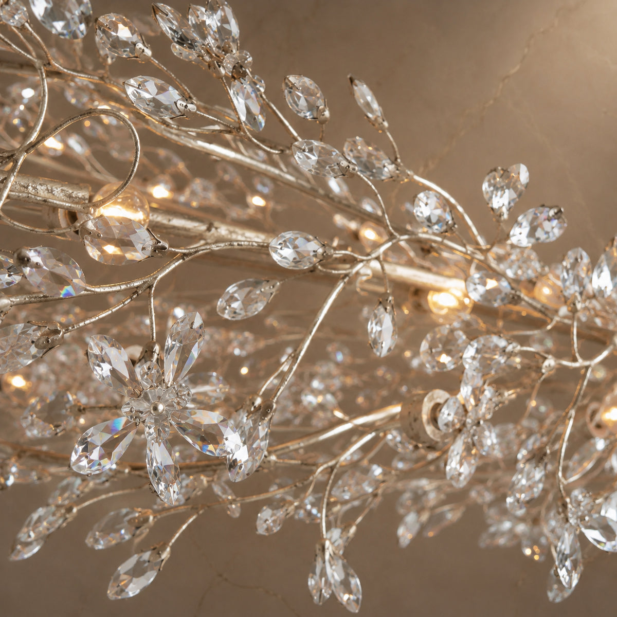 Fiore Crystal Crown Chandelier material and construction detail