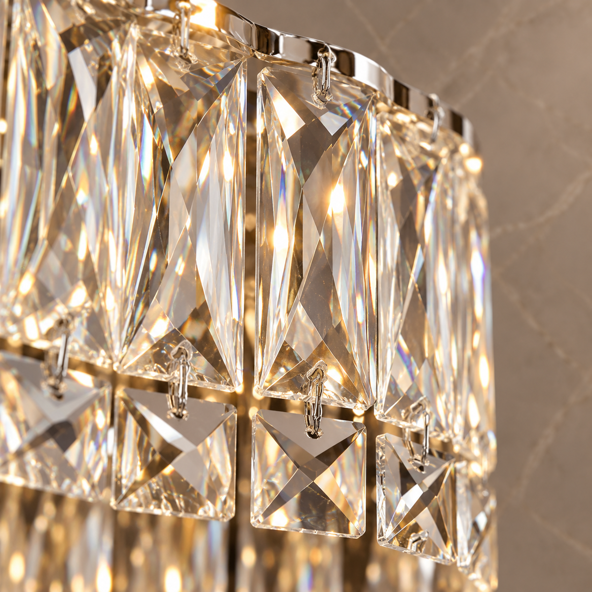 floral crystal chandelier chrome 60cm body detail