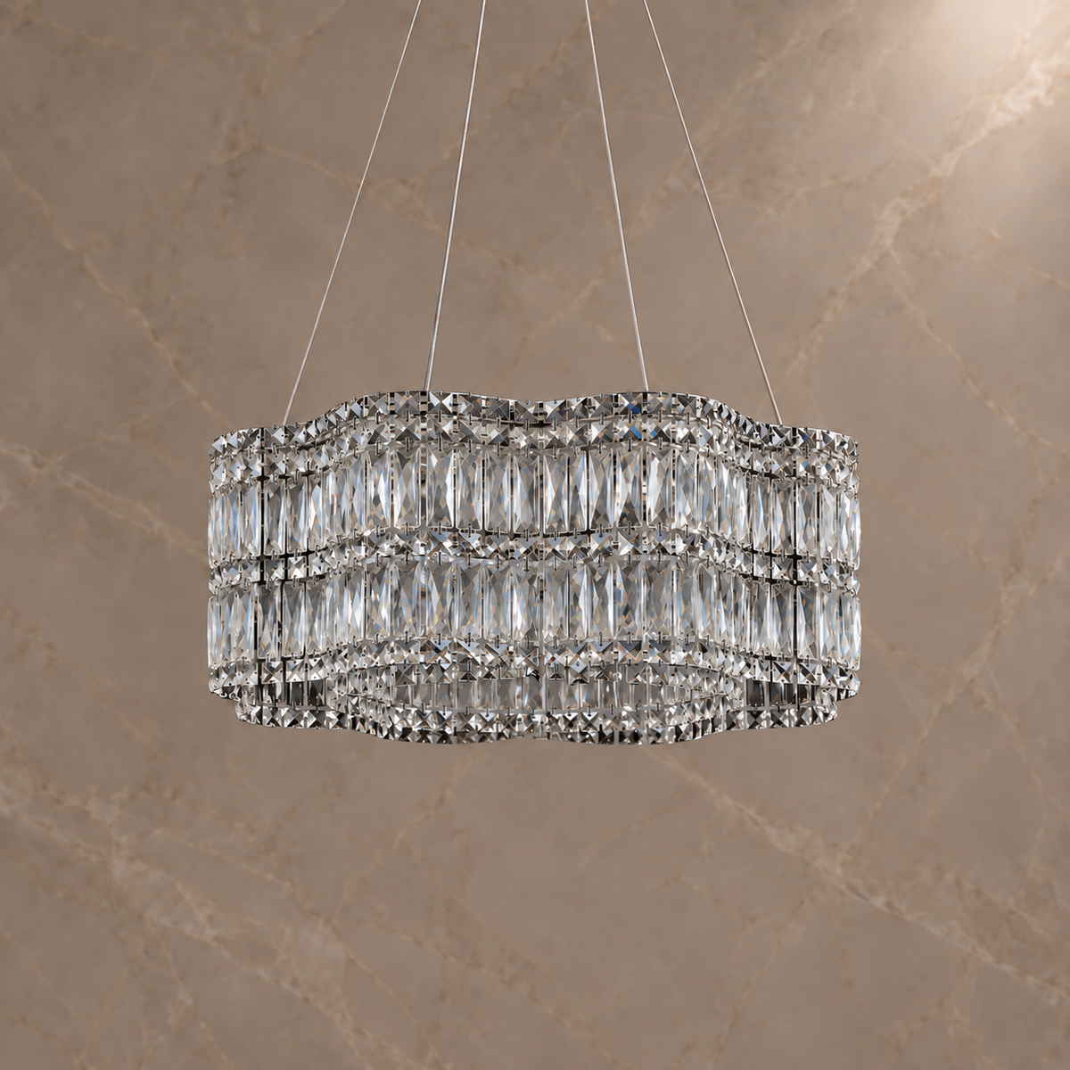 floral crystal chandelier chrome 60cm light off