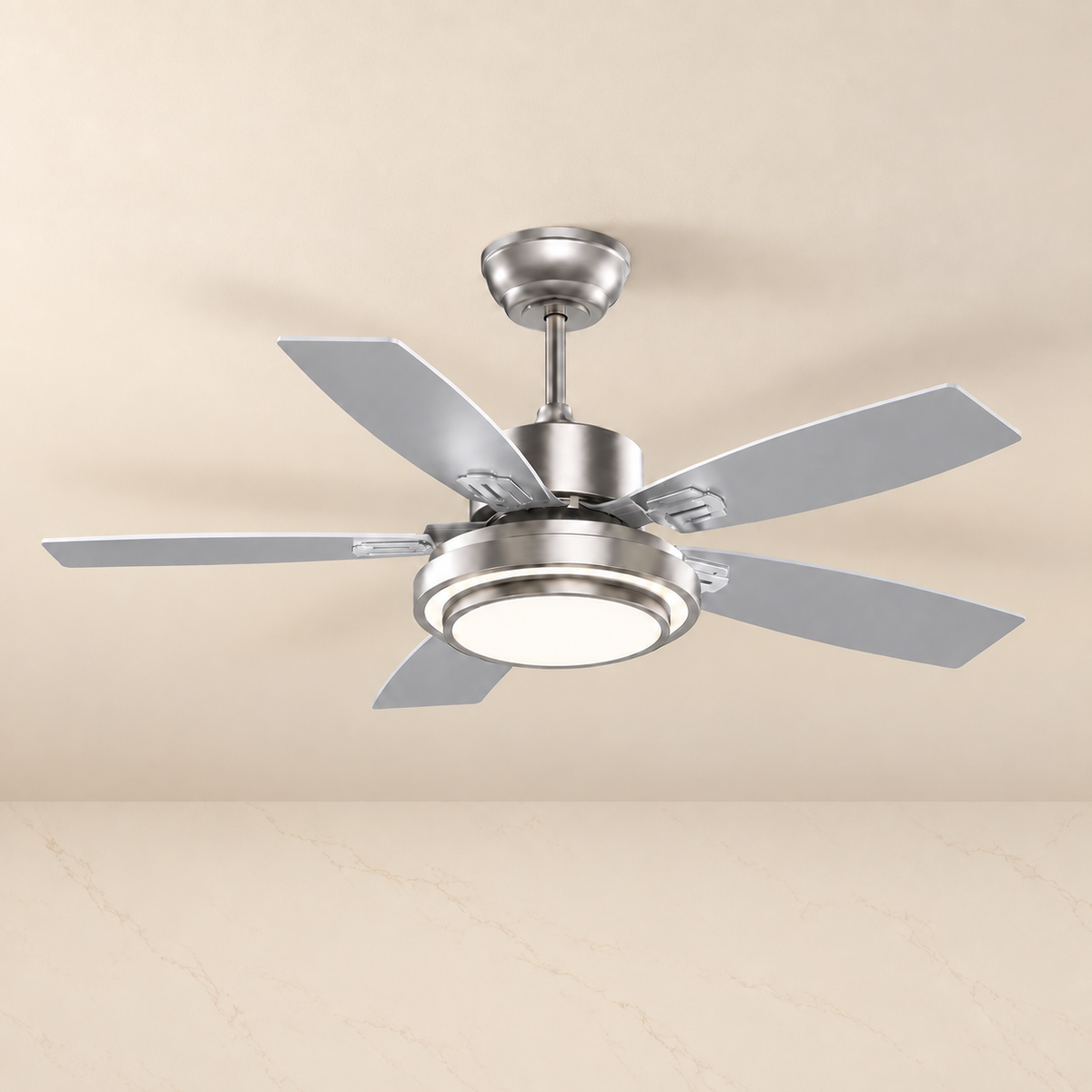 Flux LED Ceiling Fan with Remote material and finish detail