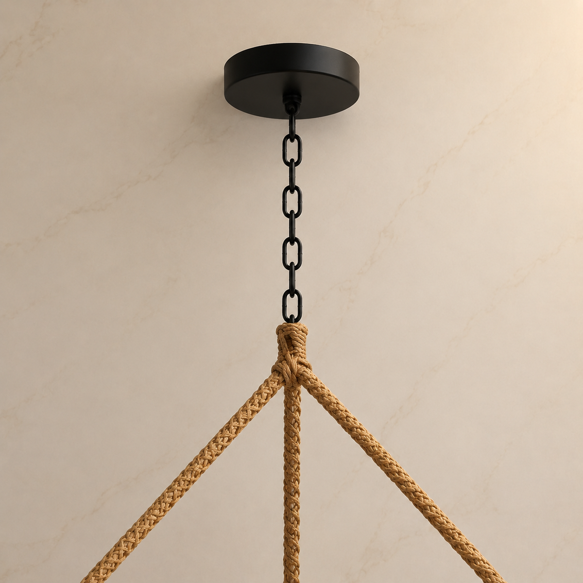Green Oaks pendant black ceiling canopy and suspension detail