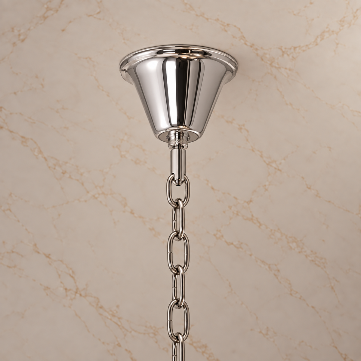 Florielle polished silver ceiling canopy detail | CARRA HOME