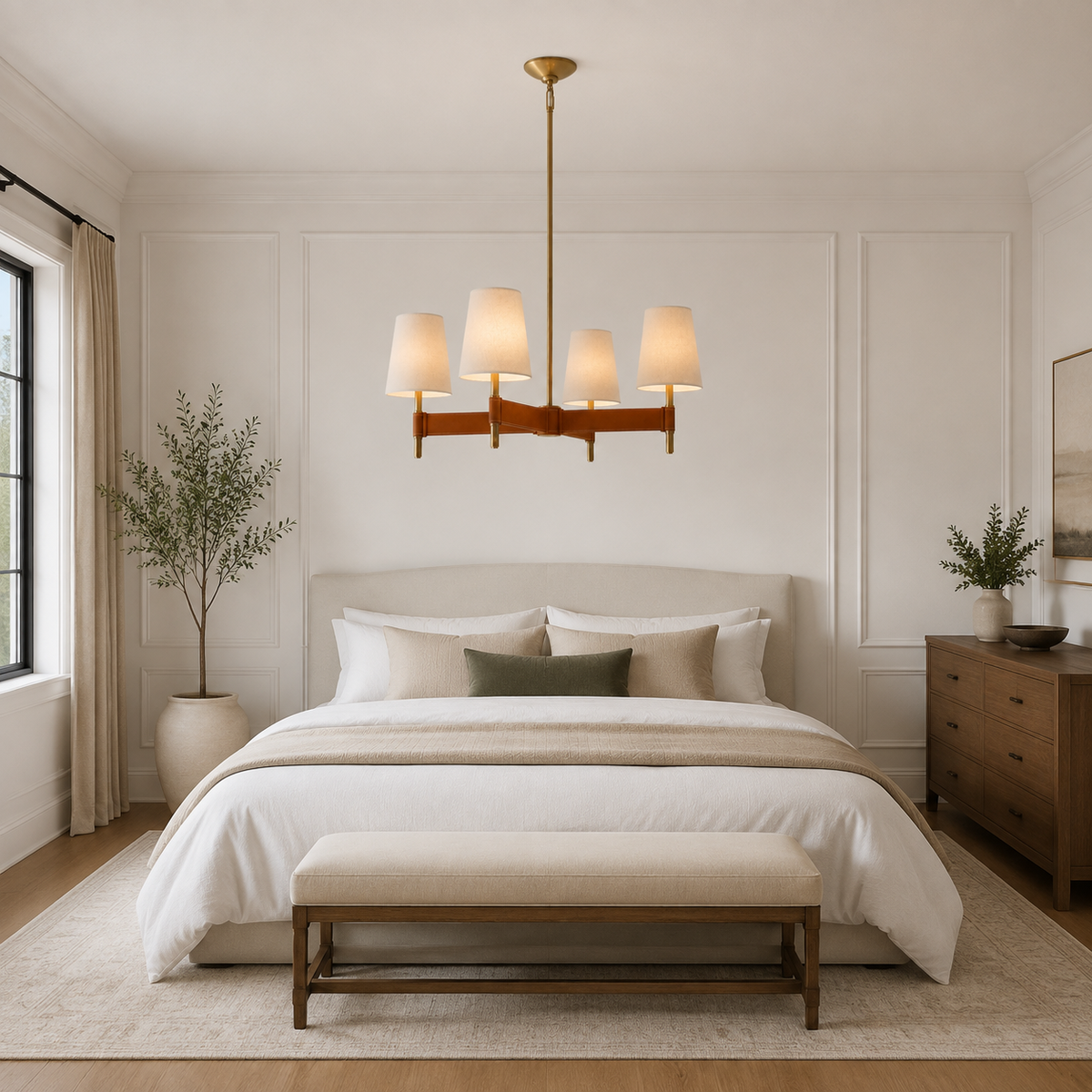 Hastings Leather 4-Light Cross Chandelier 7