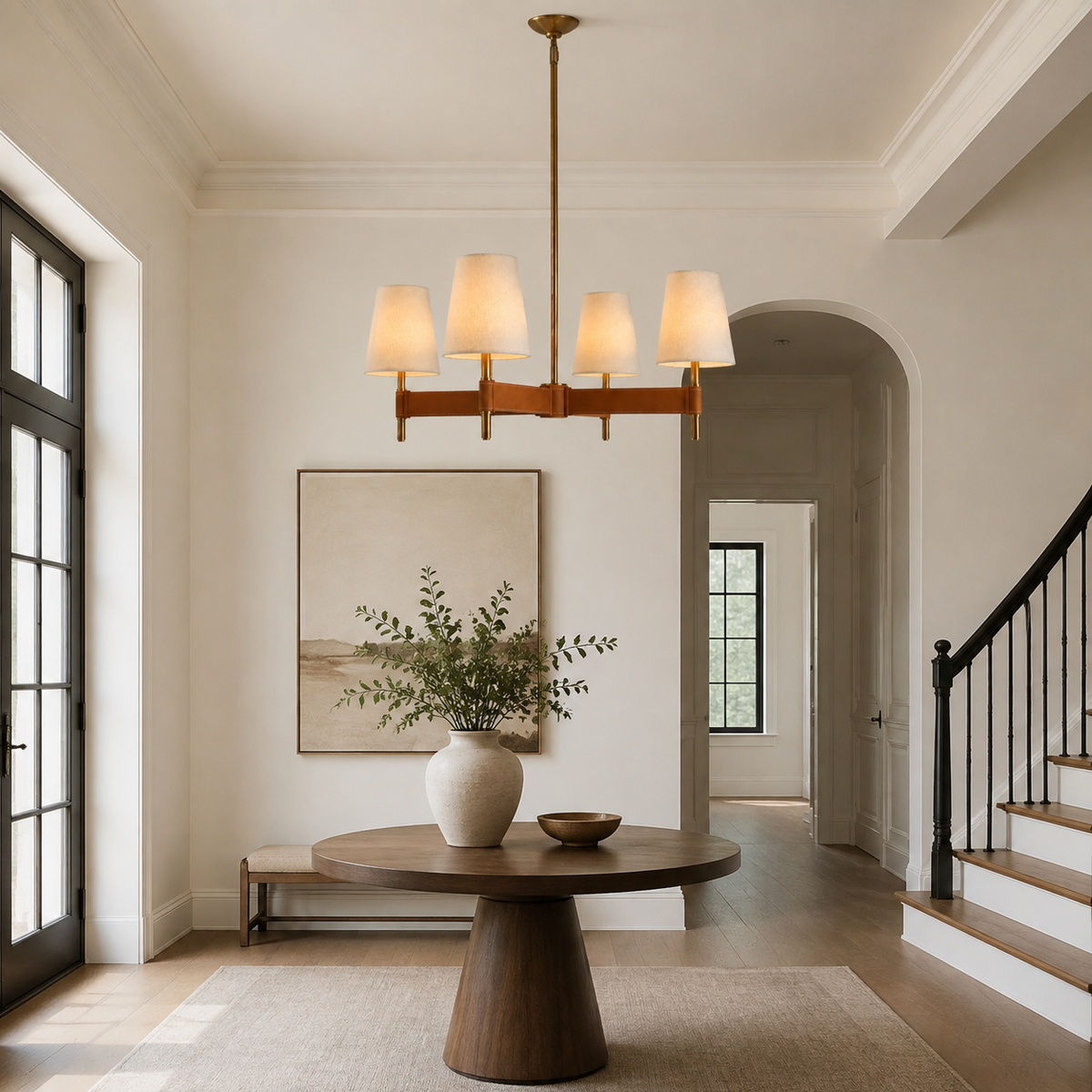 Hastings Leather 4-Light Cross Chandelier 8