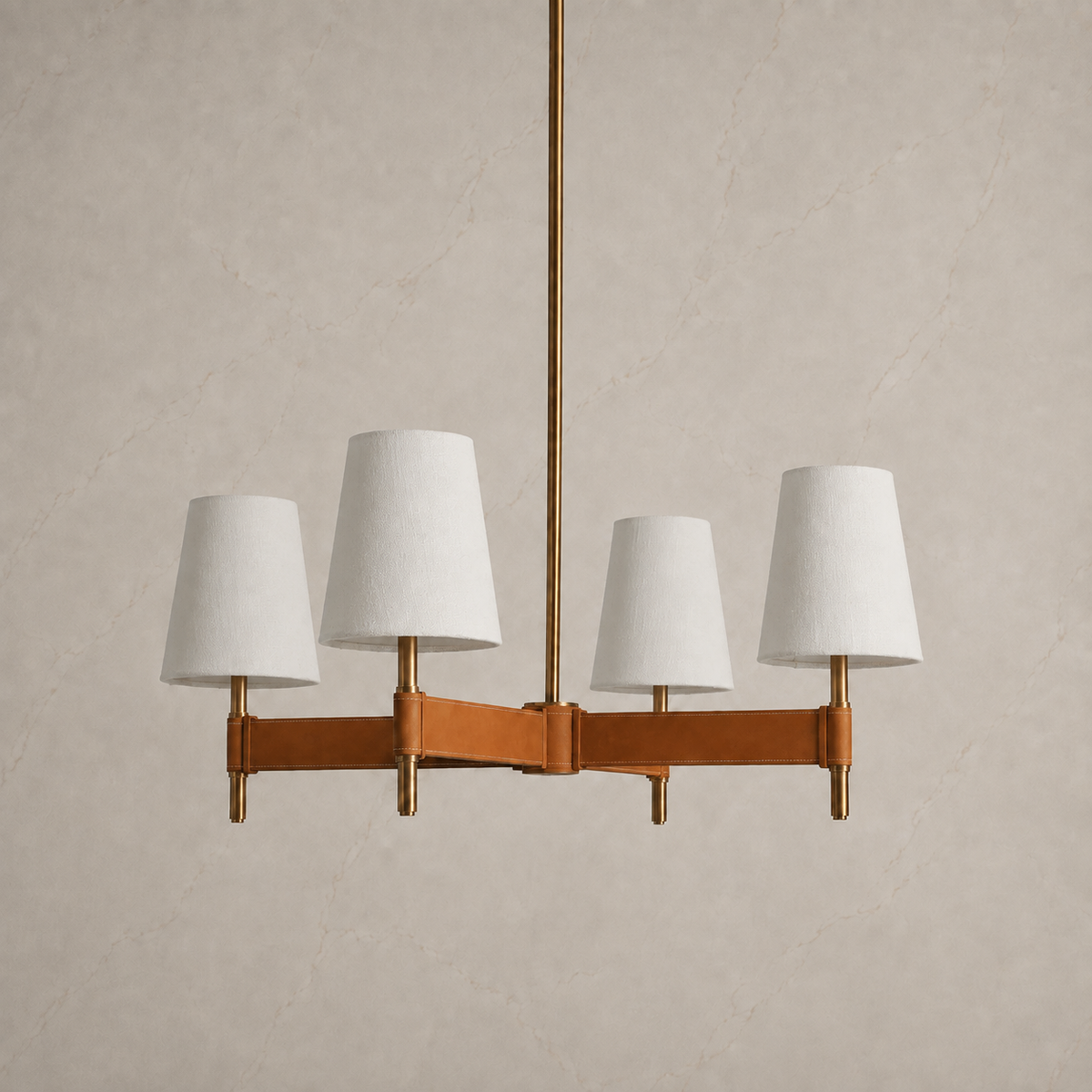 Hastings Leather 4-Light Cross Chandelier 2