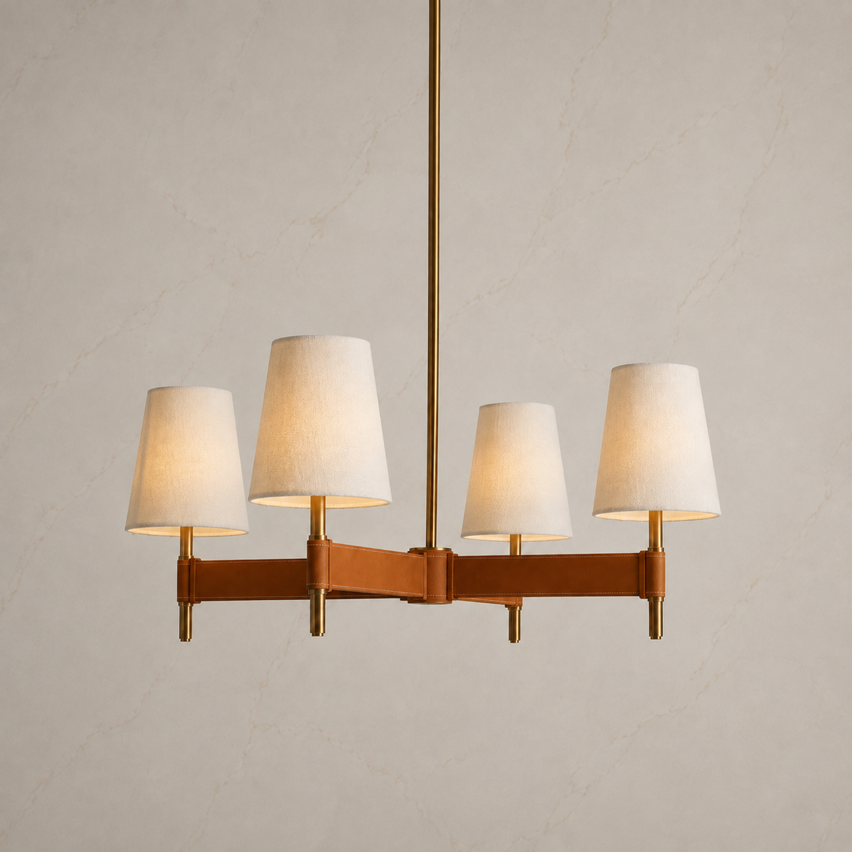 Hastings Leather 4-Light Cross Chandelier 1