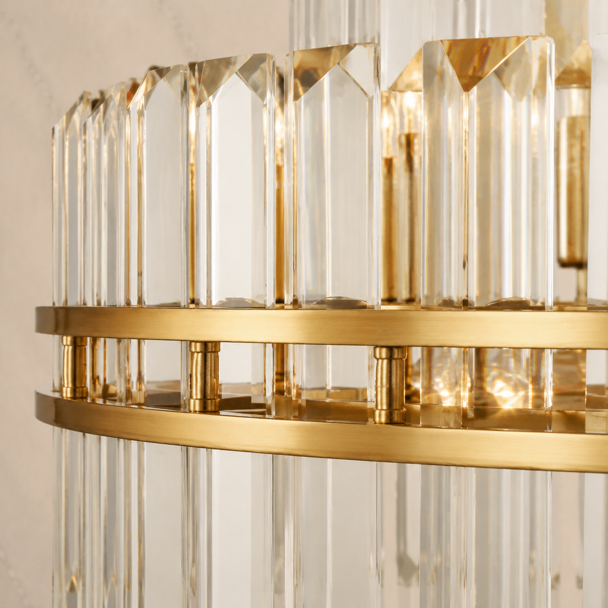 Hayes Crystal Round 16-Light Chandelier in gold body detail