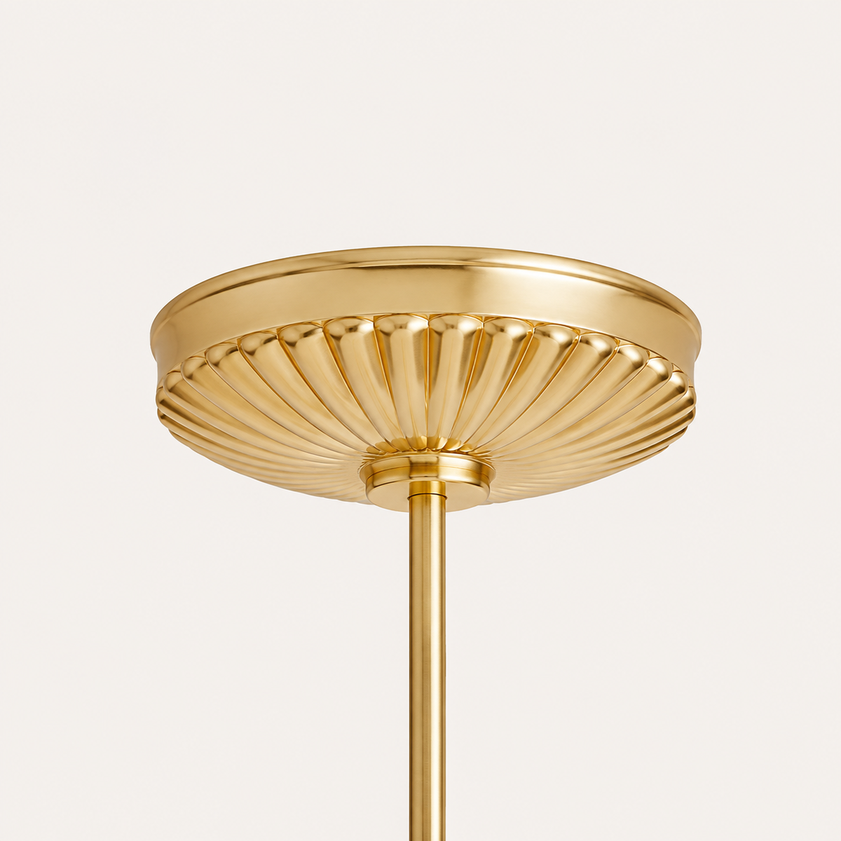 Lilith Metal Curved Arm Chandelier gold ceiling canopy detail
