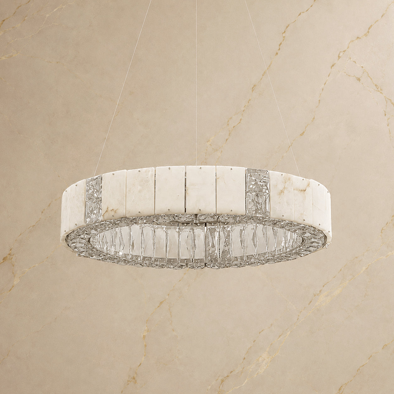 Lumaire Alabaster Ring Chandelier