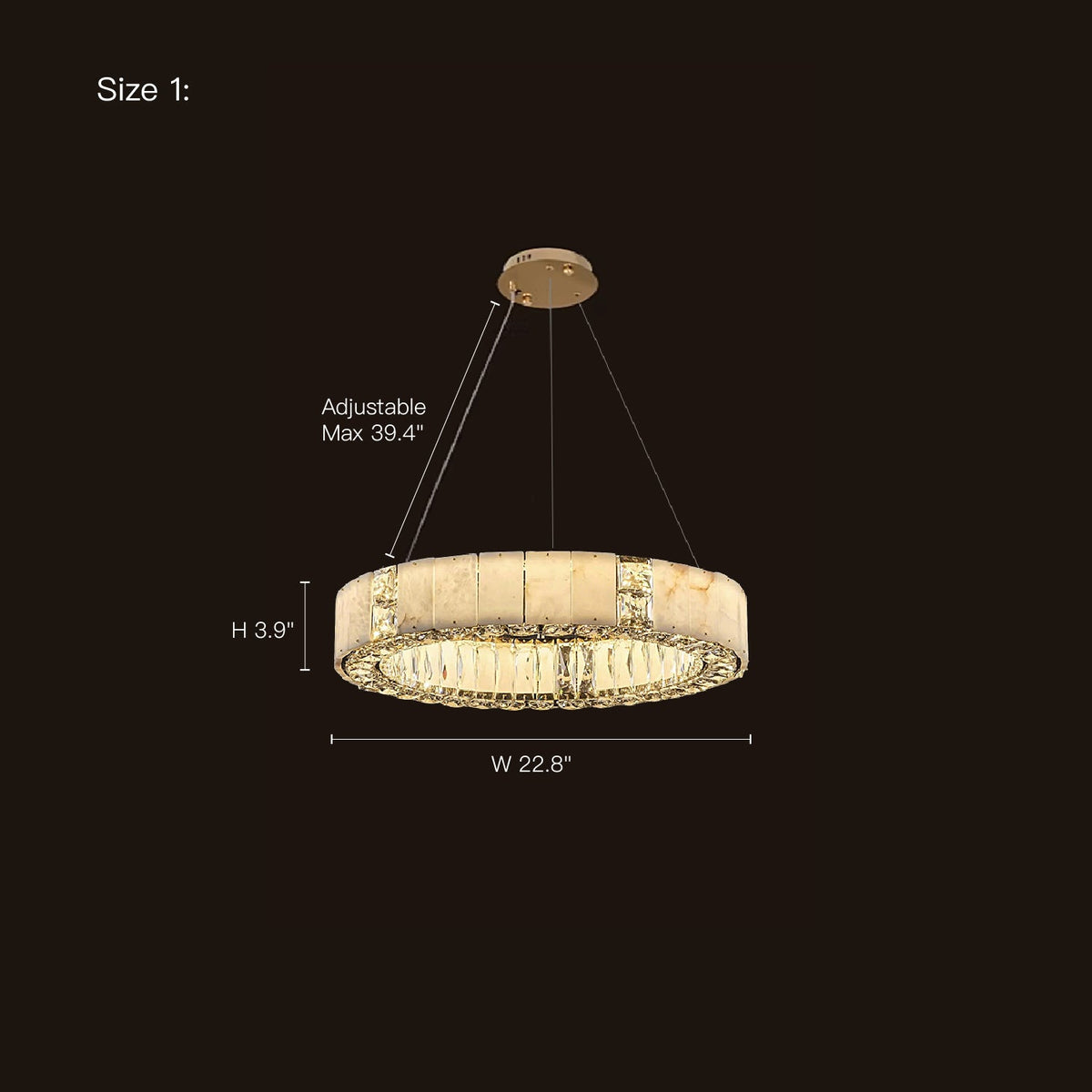 Lumaire Alabaster Ring Chandelier product view 12