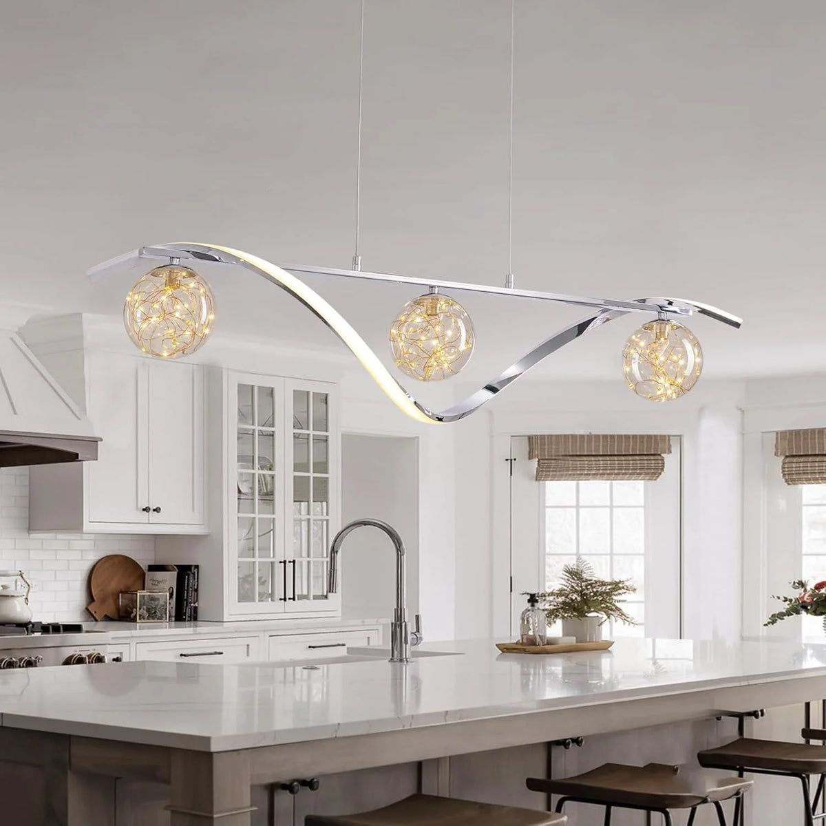 Lumenna Glass Globe Linear Pendant Light product view 14