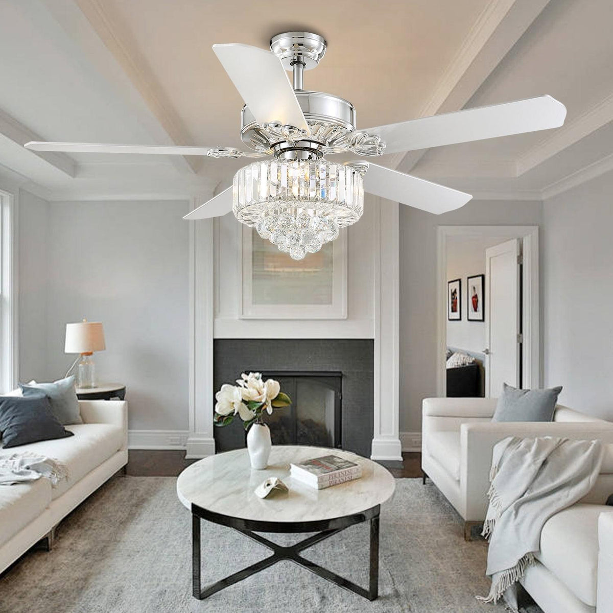 Lumi Crystal Ceiling Fan material and construction detail
