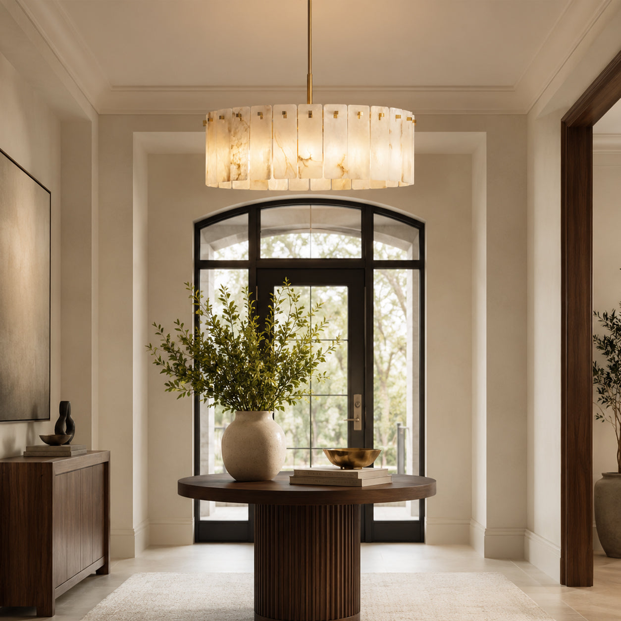 Lunareth Alabaster Drum Chandelier