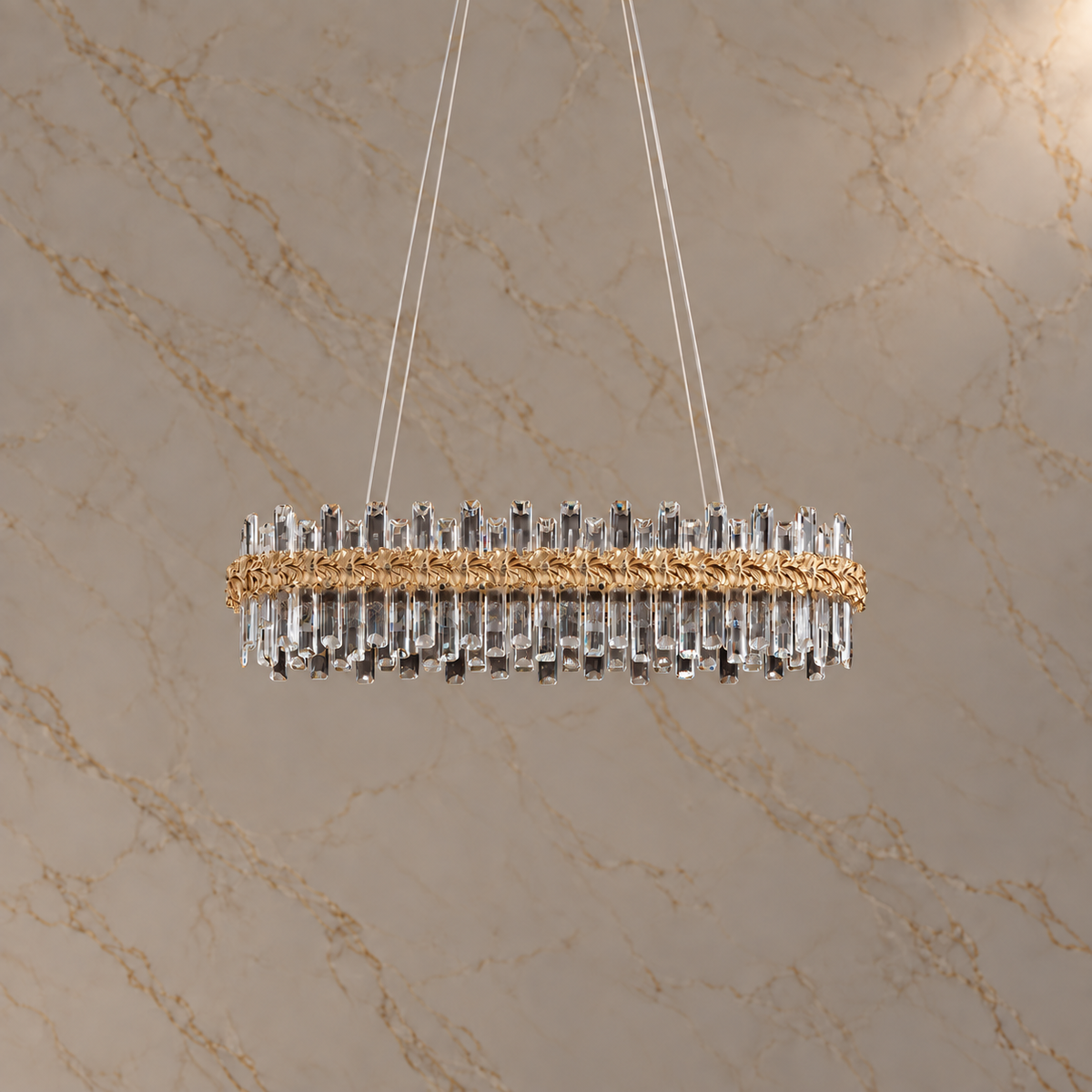 lustre crystal chandelier gold 100cm light off
