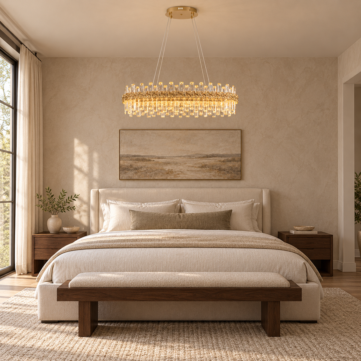 lustre crystal chandelier gold bedroom