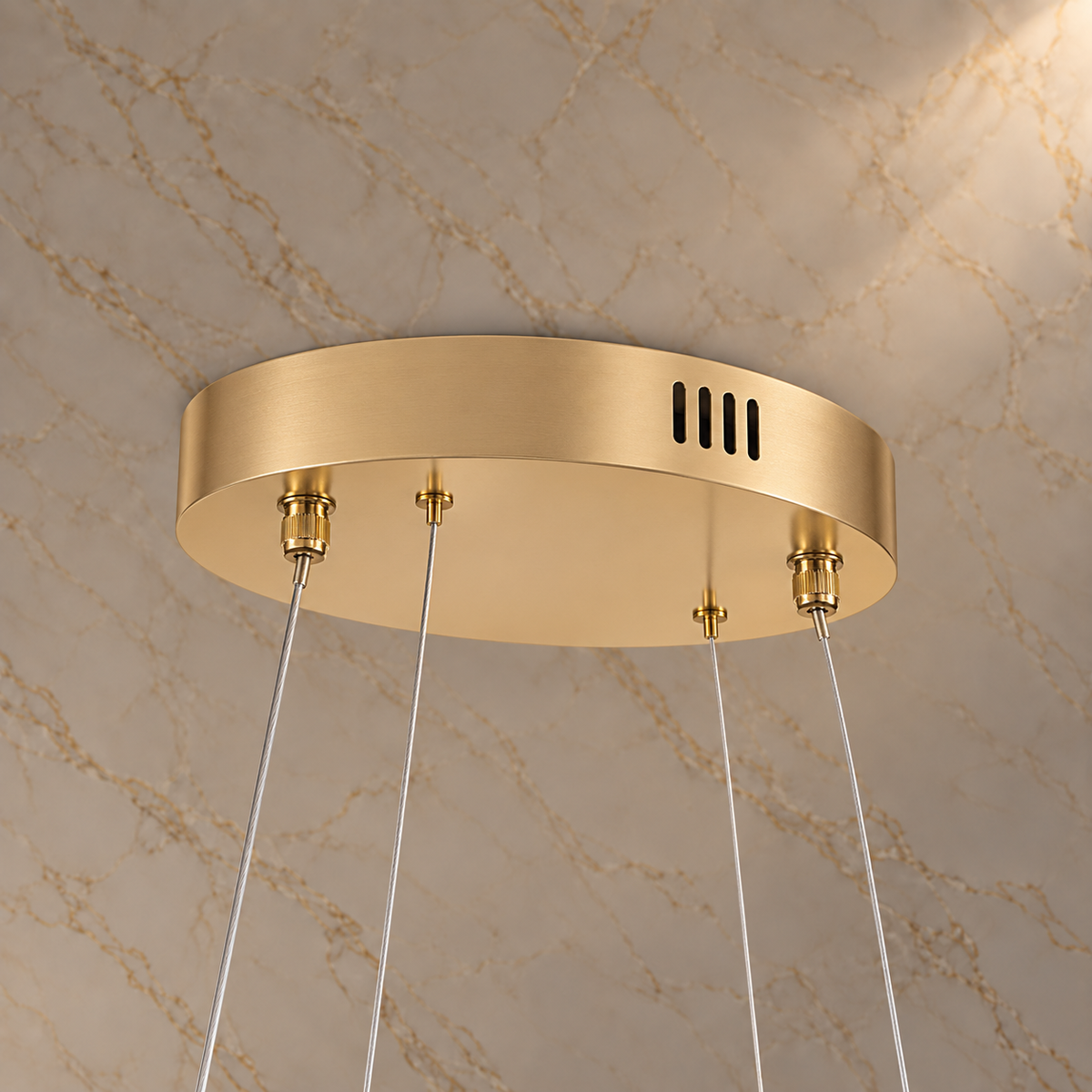lustre crystal chandelier gold ceiling canopy detail