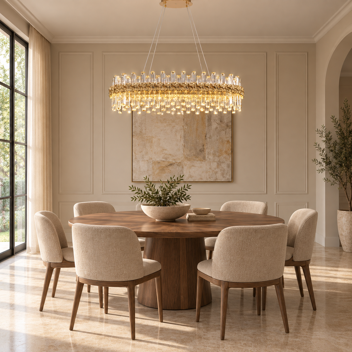 lustre crystal chandelier gold dining room
