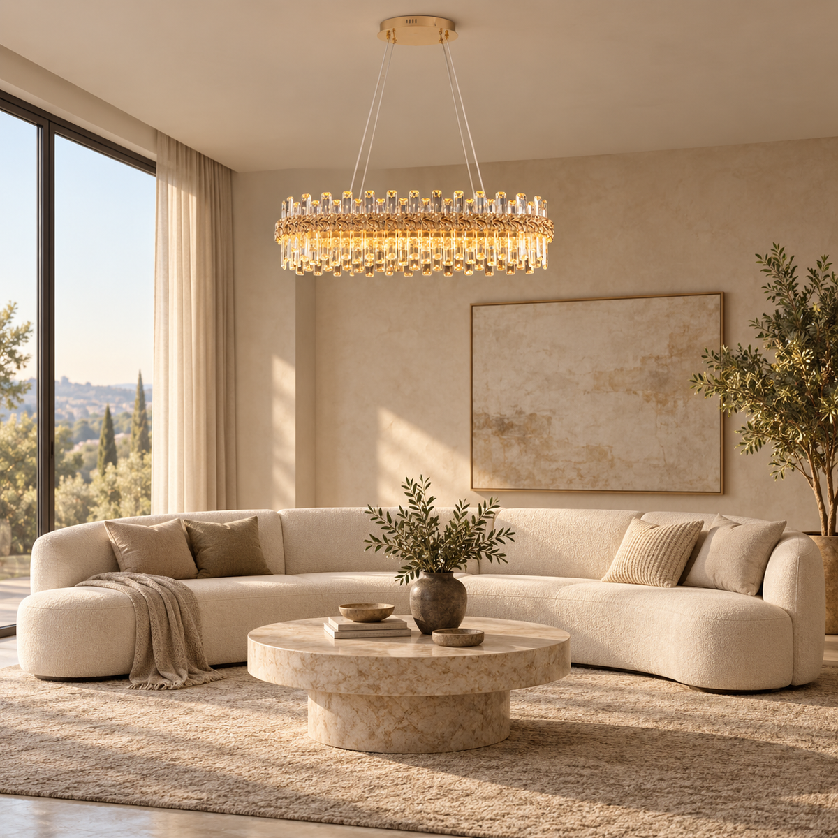 lustre crystal chandelier gold living room