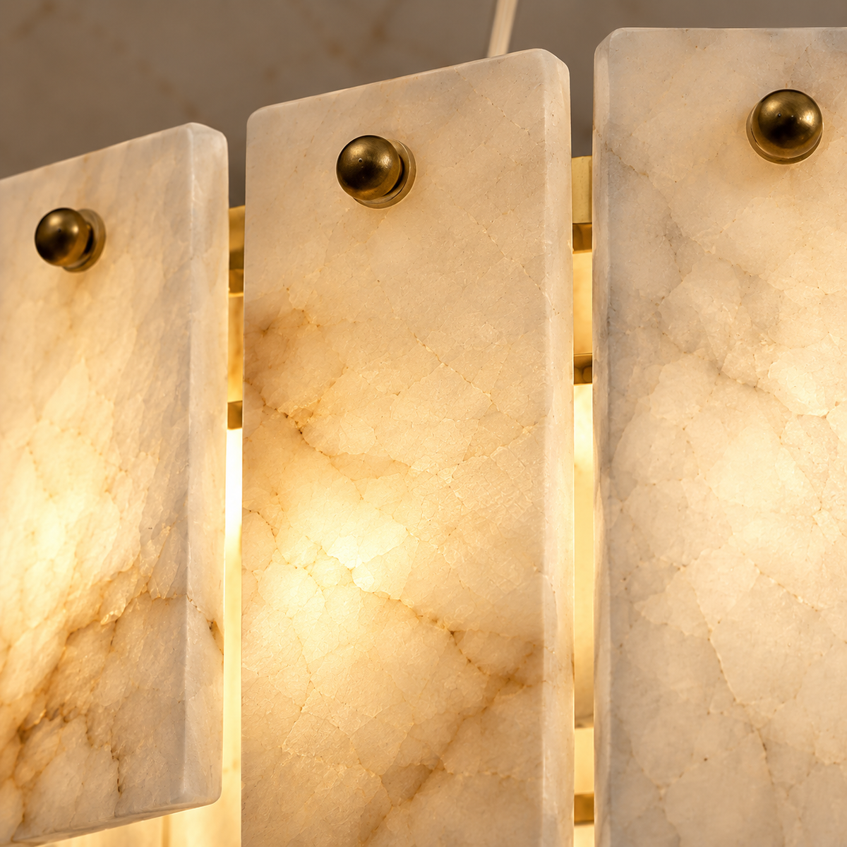maren alabaster double ring chandelier gold 80cm body detail