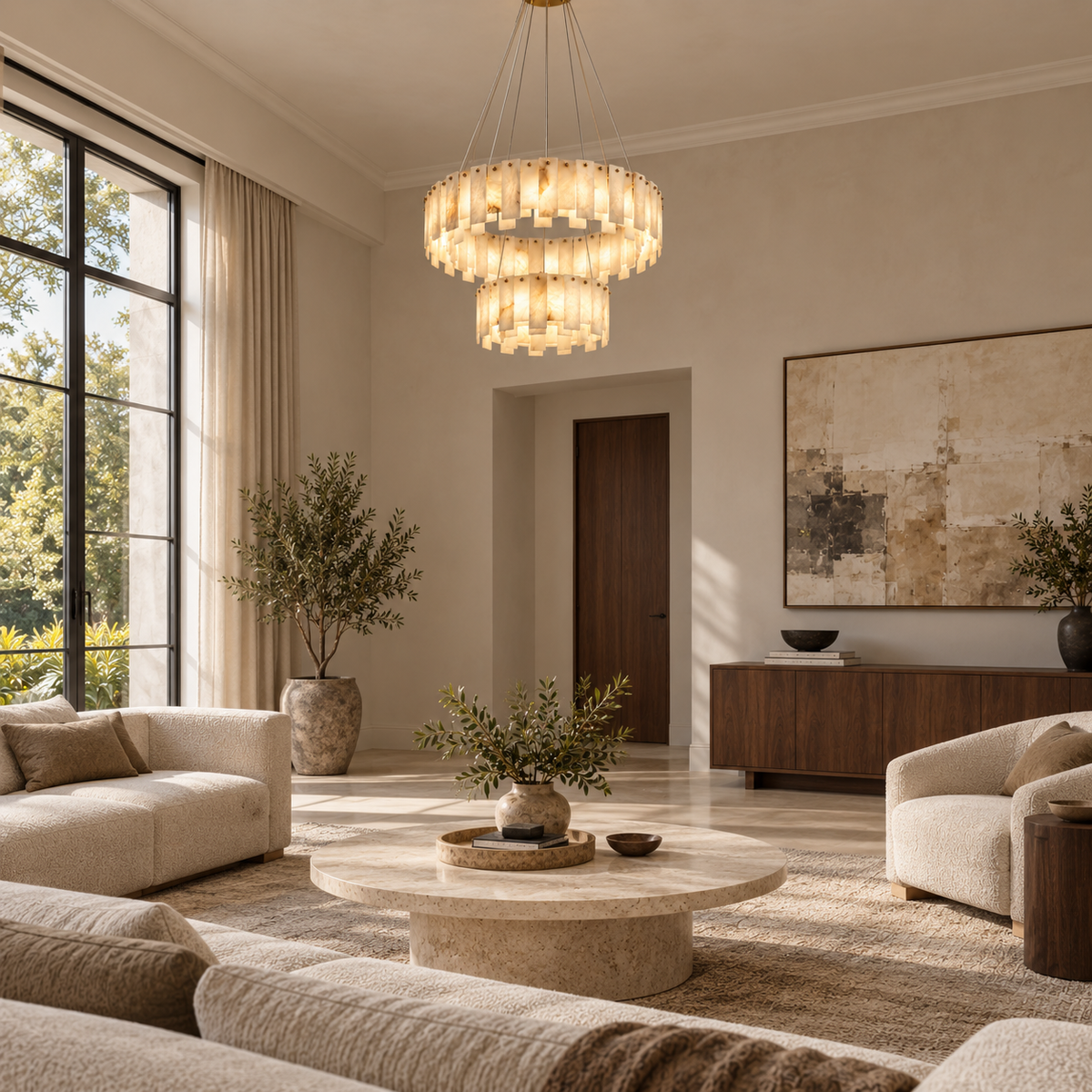 maren alabaster double ring chandelier gold 80cm living room
