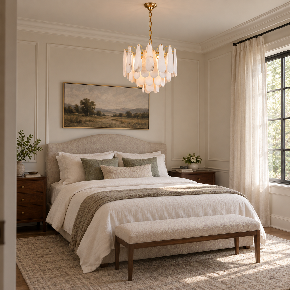 marivelle alabaster tiered chandelier gold 55cm bedroom