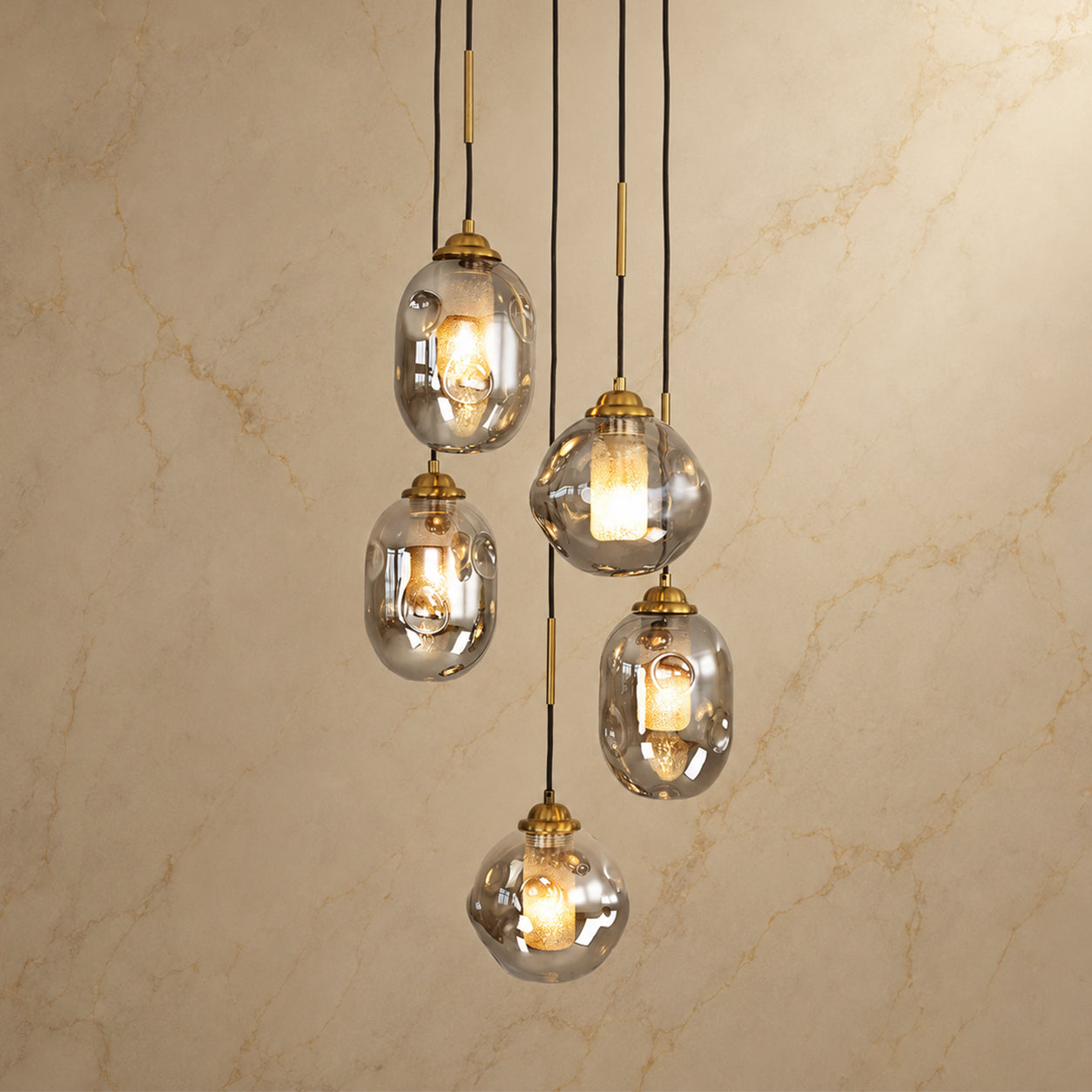 Nova Lava Glass Cascading Chandelier