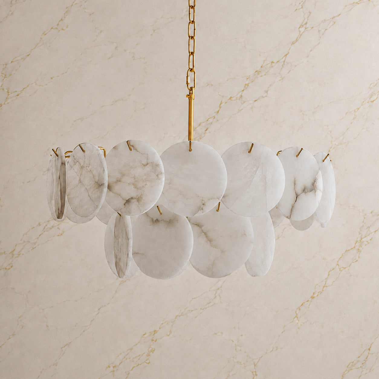 Orlisse Alabaster Double-Tier Chandelier