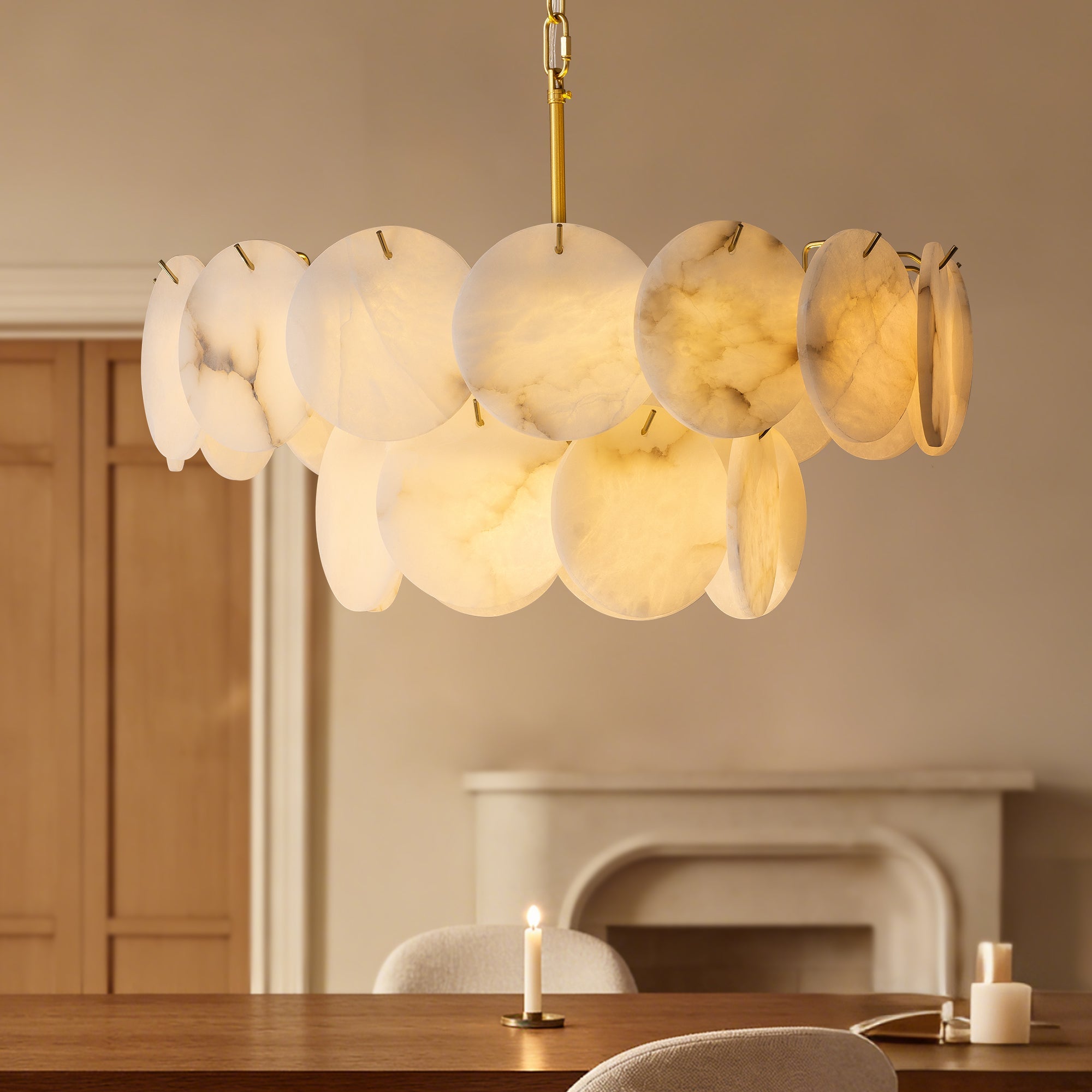 orlisse-modern-luxury-brass-alabaster-double-tier-disc-chandelier-above-table-carra-home