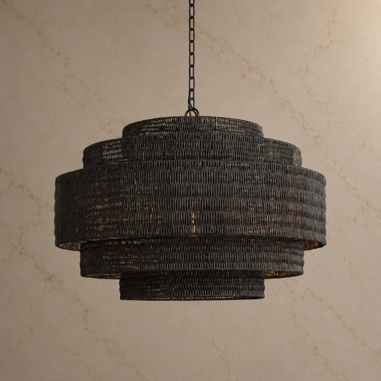 Paloma Rattan Round Chandelier