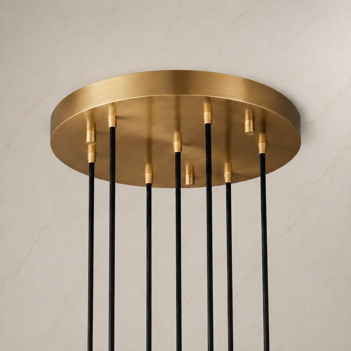 Raindrop Glass Round Chandelier canopy detail