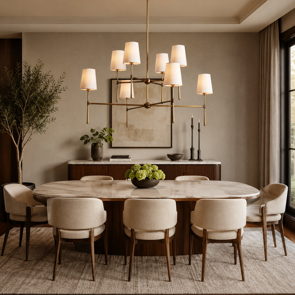 Rhodes 8-head Copper Unique Chandelier