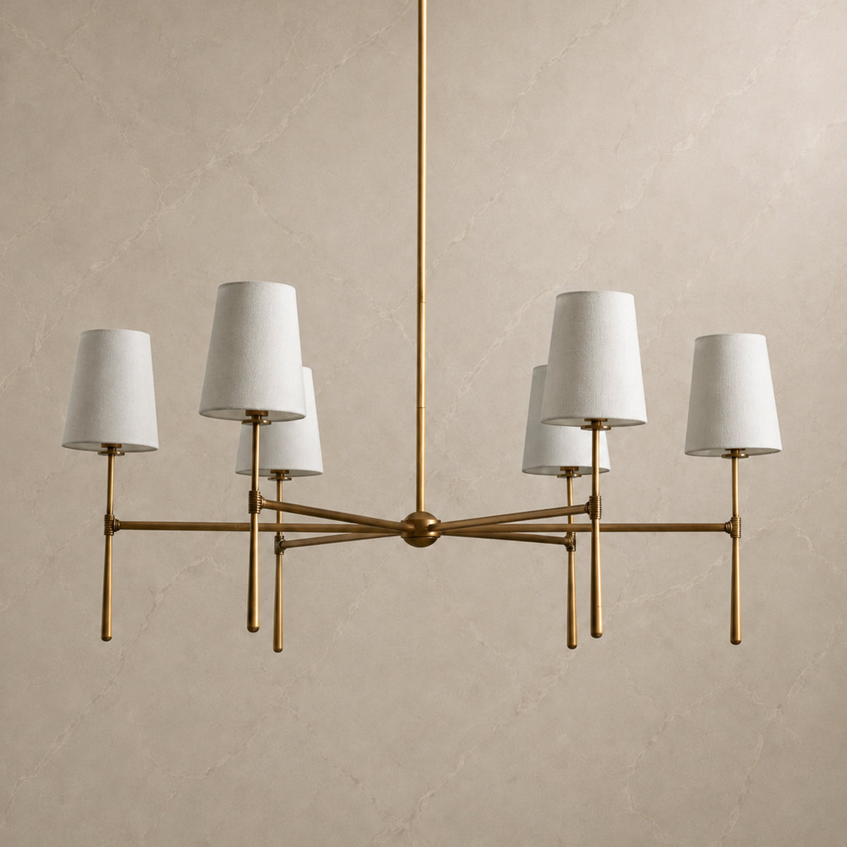 Rhodes Copper Branch Chandelier with lights off