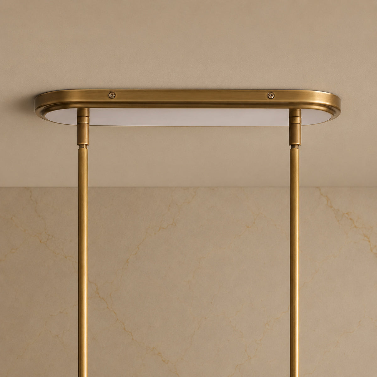 Rhodes Copper Linear Chandelier material and construction detail