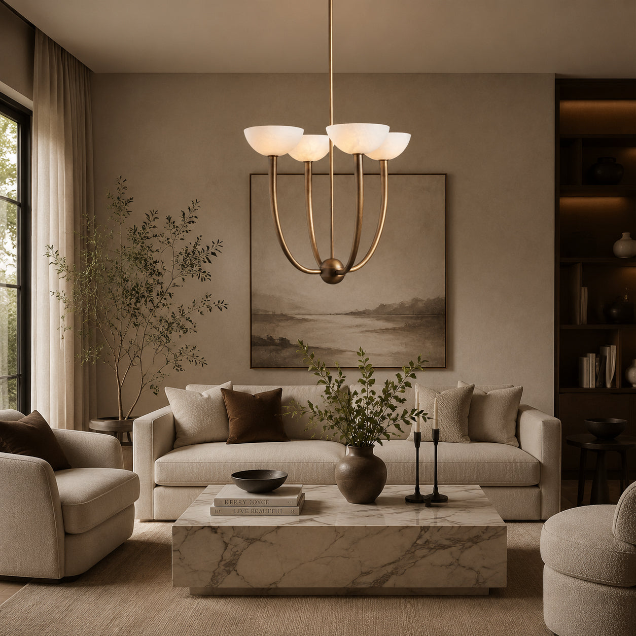 Saguaro Brass Unique Chandelier