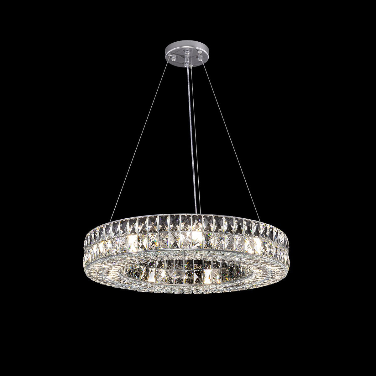 Sienna K9 Crystal Round Chandelier in a living room