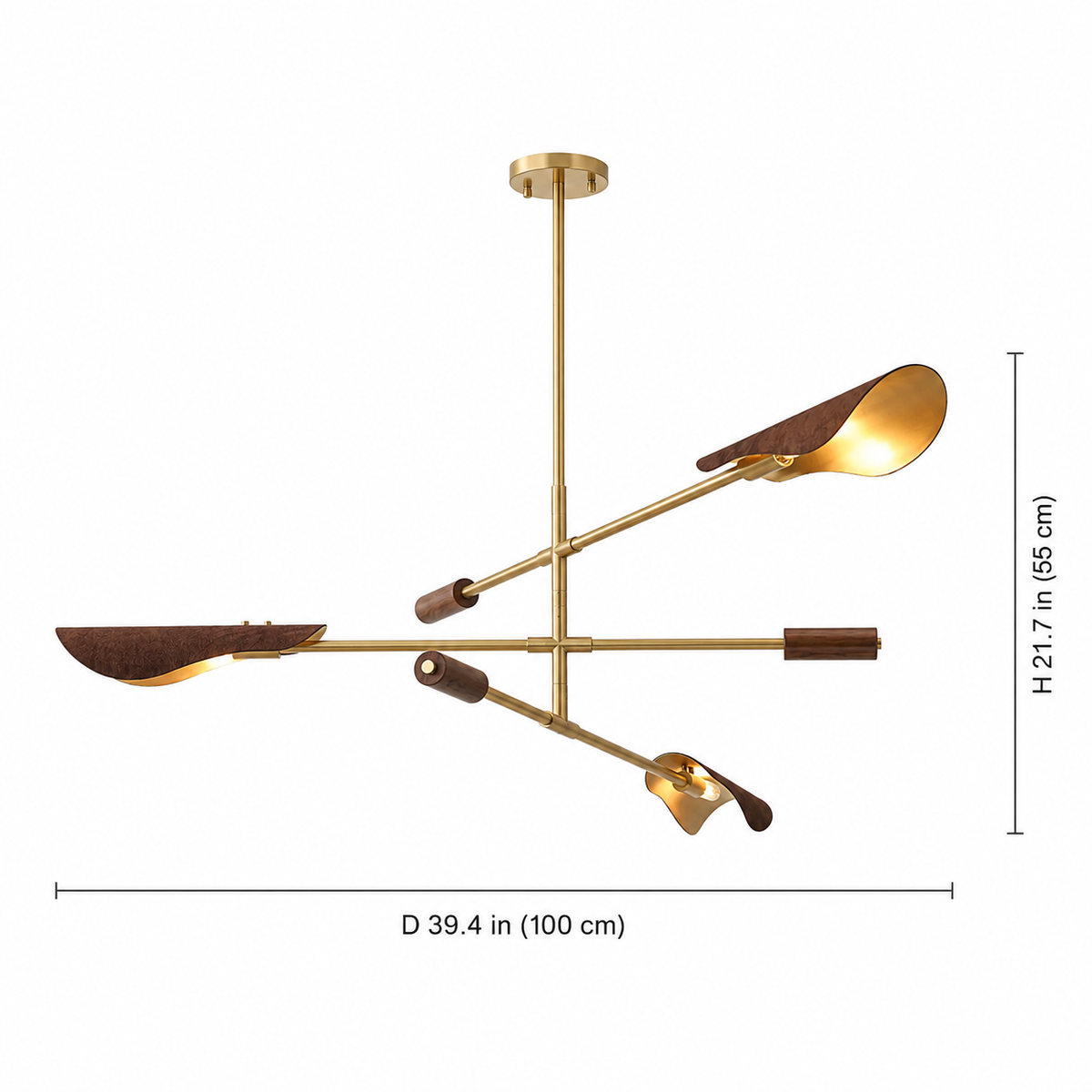 Astrid chandelier dimensions 39.4 inches diameter by 21.7 inches high