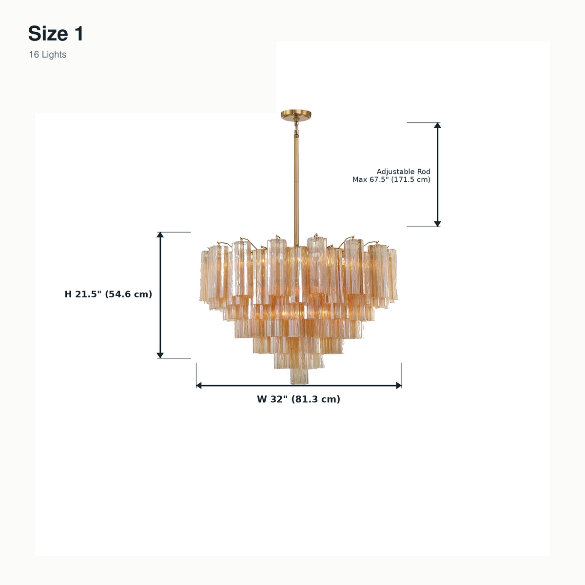 size topaz glass tiered round chandelier 81cm