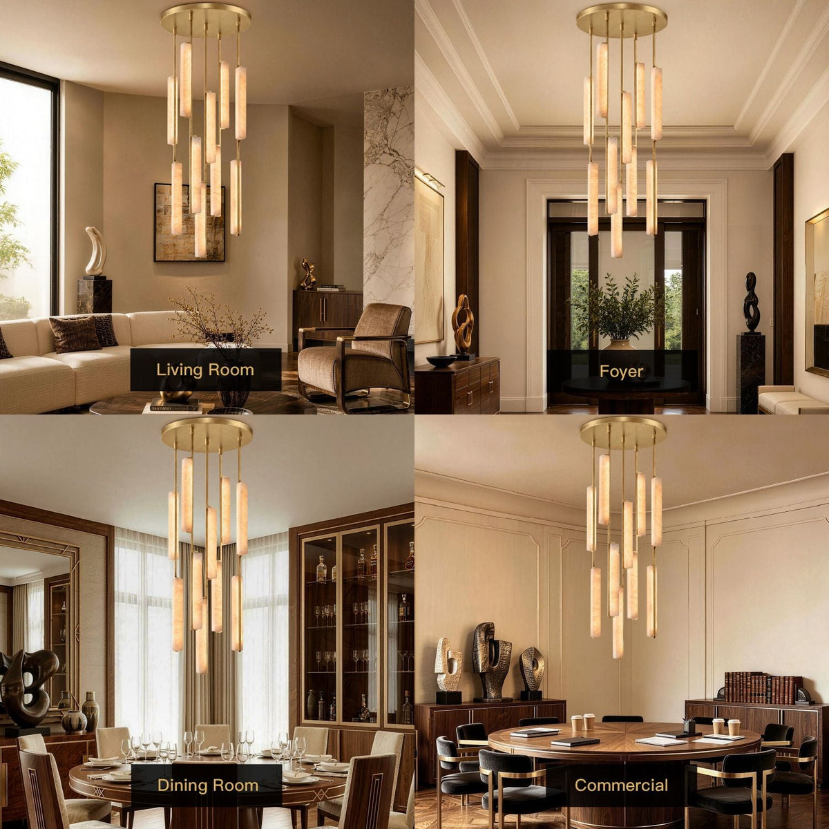 Stamen Alabaster Vertical Chandelier product view 07