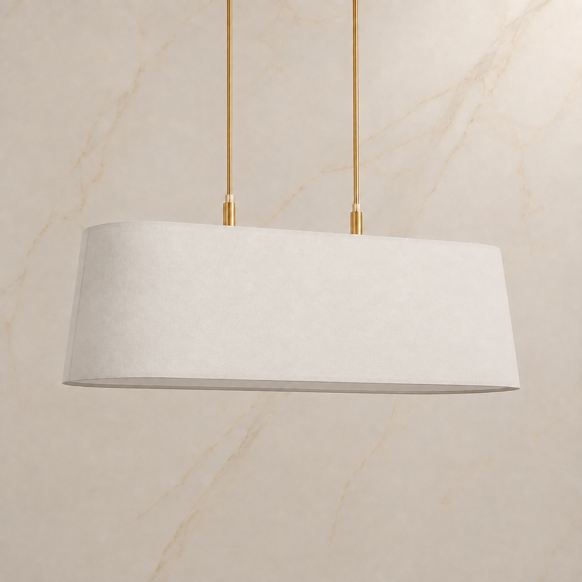 Stark Metal Linear Chandelier in gold, light off