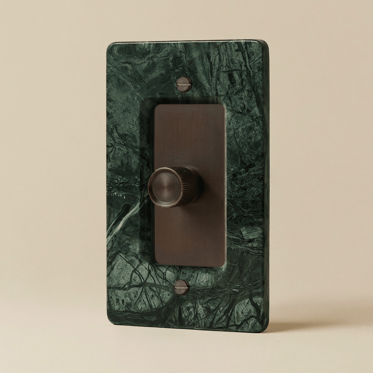 Stone Rotary Dimmer Switch, Guatemala Green Bronze with Patina 1 Gang product view | CARRA HOME