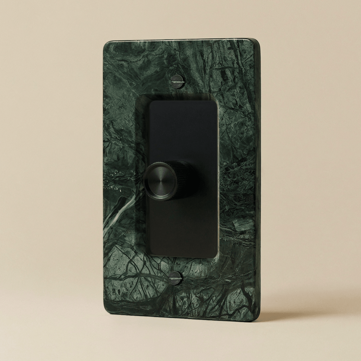Stone Rotary Dimmer Switch, Guatemala Green Night Black 1 Gang product view | CARRA HOME