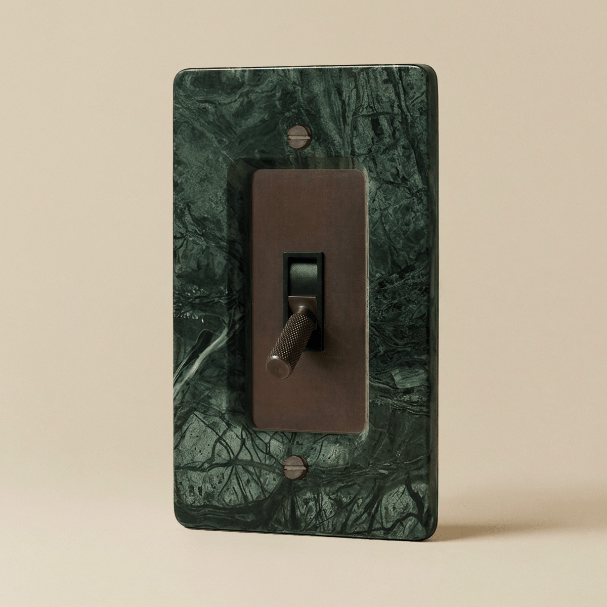 Stone Toggle Switch, Guatemala Green Bronze with Patina 1 Gang product view | CARRA HOME
