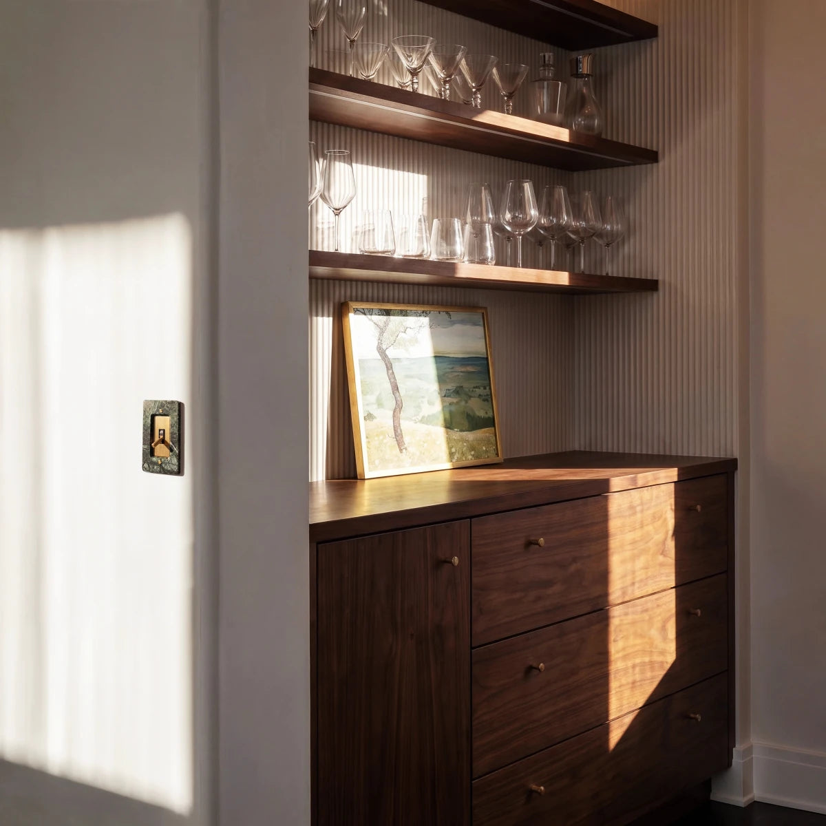 Stone Toggle Switch installed in an interior, view 18 | CARRA HOME