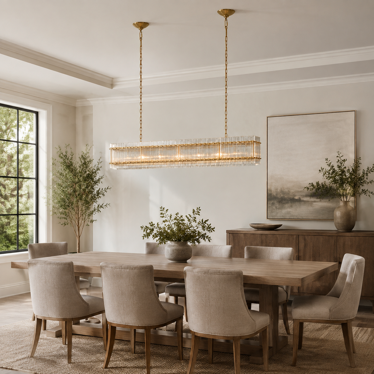 Sun Merca Crystal Rectangular Chandelier 8