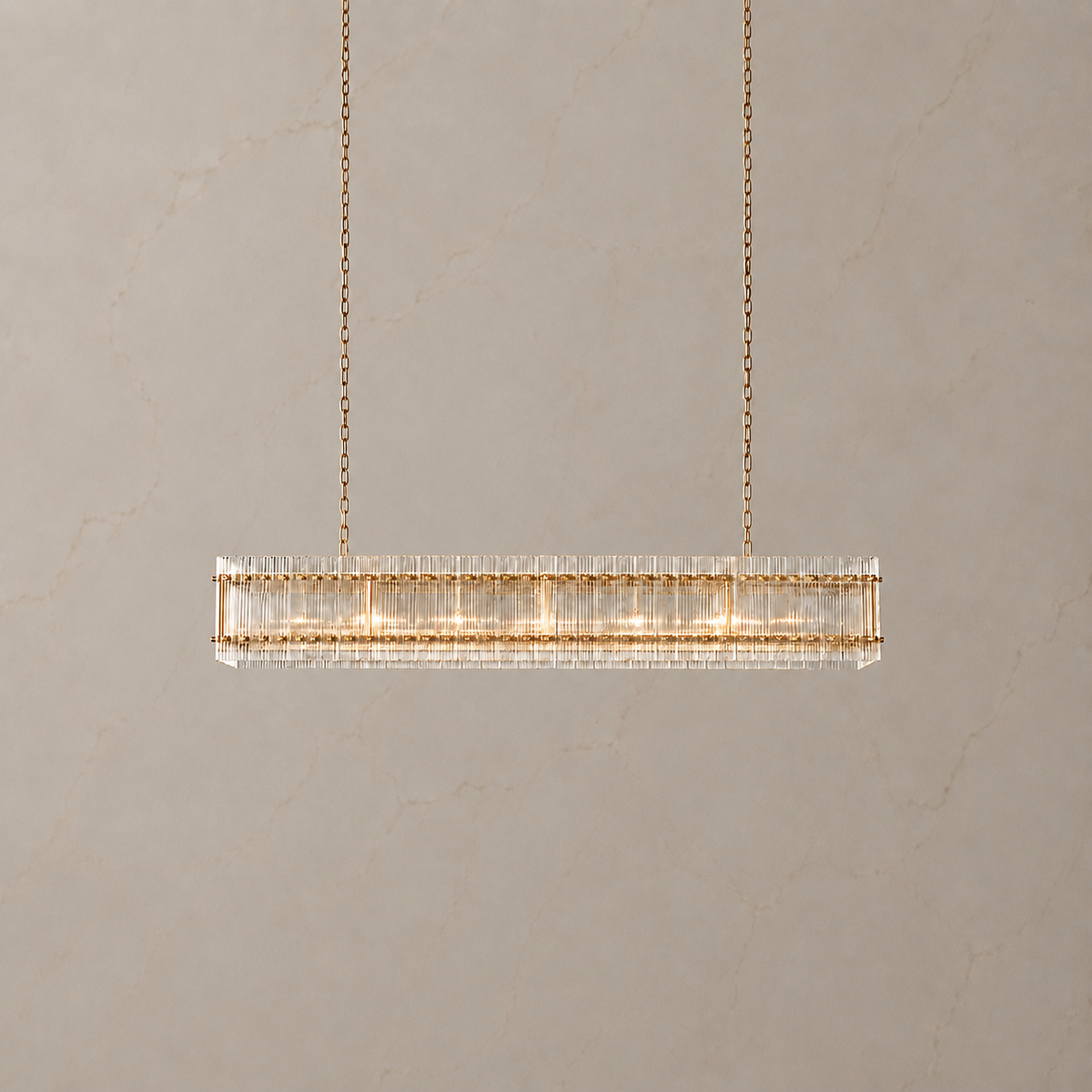 Sun Merca Crystal Rectangular Chandelier 1