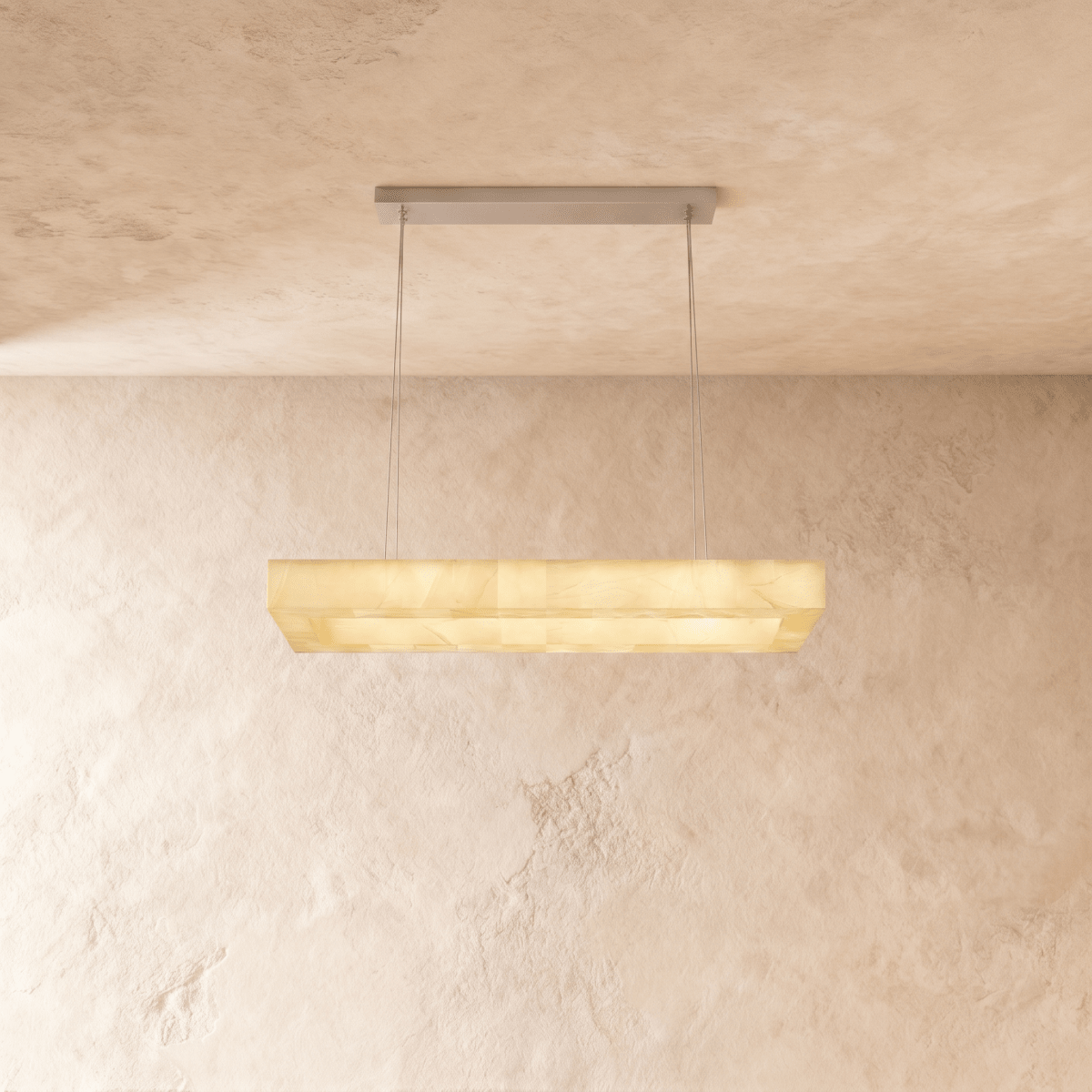 Teva Alabaster Rectangular Chandelier 120cm product view | CARRA HOME