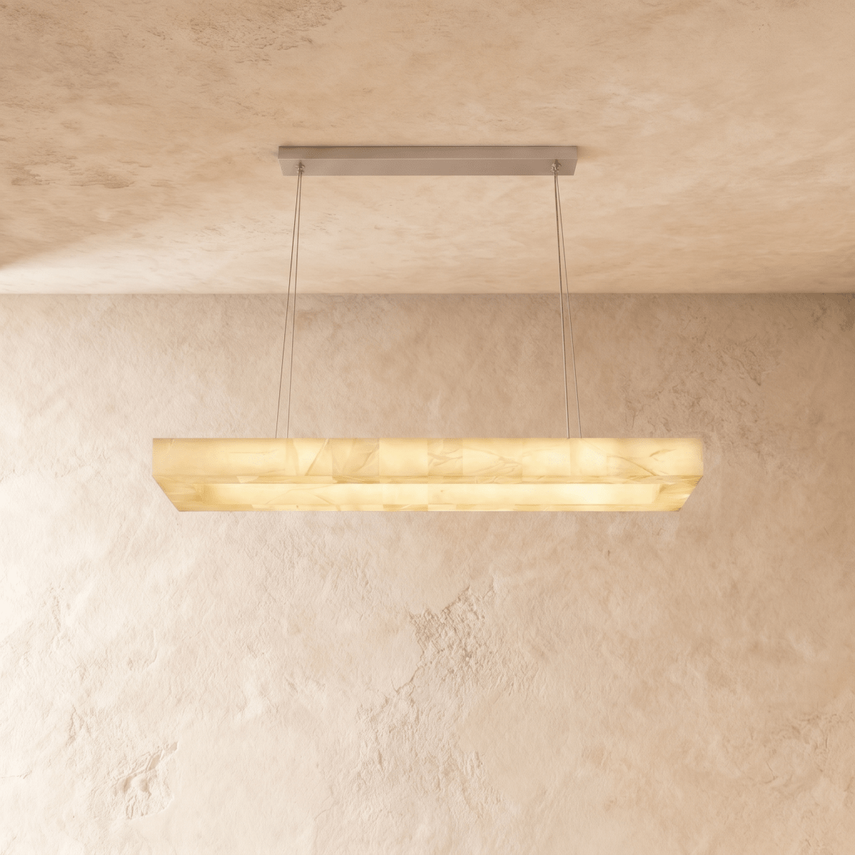 Teva Alabaster Rectangular Chandelier 150cm product view | CARRA HOME